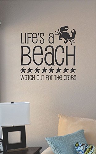 Life's a Beach Watch Out for the Crabs Vinyl Wall Art Decal Sticker