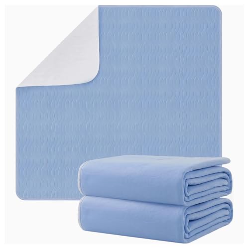 Almohadillas Impermeable para Cama 2Pz, Almohadillas Lavable Ultra Absorbente Reutilizable Antideslizante 90*120CM, Protector de Colchón Pañal para Incontinencia Adulto Niño Mascota Persona Mayor Sofá