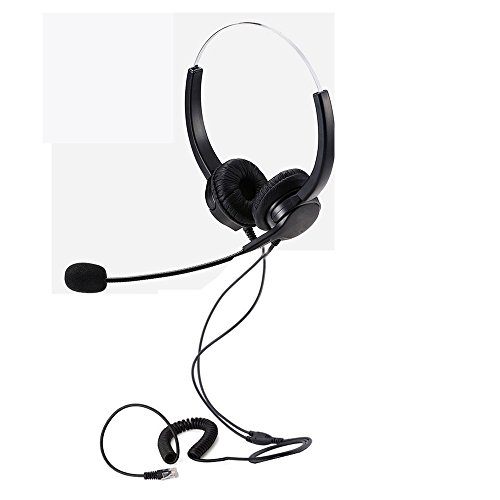 TelPal Hands-Free Call Center Noise Cancelling Corded Binaural Headset Headphone 4-Pin RJ9 Crystal Head Mic Mircrophone Desk Phone - Telephone Counseling Services, Insurance, Hospitals - Thumbnail 5
