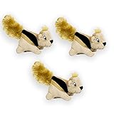 Outward Hound Kyjen  31012 Squeakin' Animals Hide-A-Squirrel Replacement Dog Toys Squeak Toys 3-Pack, Small, Brown