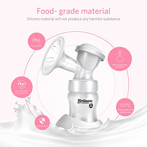 Brillante Electric Breast Pump Breastfeeding Pump with Backflow Protector & Adjustable Suction & Pumping Levels, LCD Touch Screen, 6 Levels Suction, Super Quite & USB Charging, Portable Design - Thumbnail 5