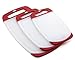 3 Piece Cutting Board Set - Cutting Boards For Kitchen - Acrylic Polypropylene Plastic - Dishwasher Safe - 3 Chopping Boards with Juice Groove Lip and Handle - Non Slip Rubber Ends