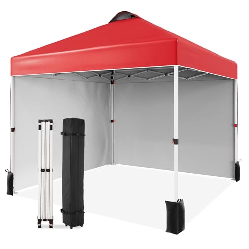 Garvee 10x10 Pop Up Canopy Tent with Two Side Walls, Commercial Instant Canopie…