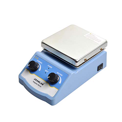 JoanLab HS-12 Integrated Magnetic Stirrer with Analog Hot Plate 2,000 milliliters 100-1400rpm 350 Degrees C Max Temp, 30 Millimeter Mixer Stir Bar and Thermometer Support Stand Included
