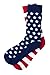Men's MisMatch Patriotic American Flag Stars & Stripes Red White and Blue Crew Dress Socks