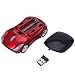 Wireless Mouse Sports Car Shaped Optical Ergonomic Computer Mouse with Adjustable DPI Scroll Wheel and USB Receiver (California Red)