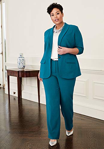 Jessica London Women's Plus Size Petite Single Breasted Pant Suit - Black, 22 W