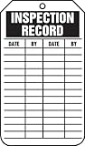 Accuform 25 Inspection Records Tag,Inspection