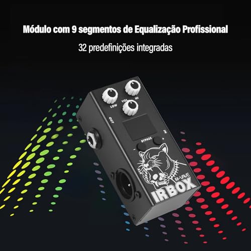 KINGSTER M-VAVE Pedal de Guitarra com 25 Gabinetes de Guitarra, 7 Gabinetes de Baixo, Importação de IR do Usuário, Equalizador de 9 Bandas, Saída XLR, Conector de Fone de Ouvido