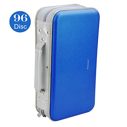 CD DVD Wallet, Wismart 96 Capacity Heavy Duty Sturdy DVD Storage Hard Shell CD Disk Holder DVD Case VCD Wallets Blu-ray Media Case Storage Holder Organizer Wallet,96 Capacity (Blue) - Thumbnail 7