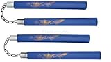 Bellview Twin Pack Dark Blue Rubber Training Foam Nunchucks/Nunchakus with Chain