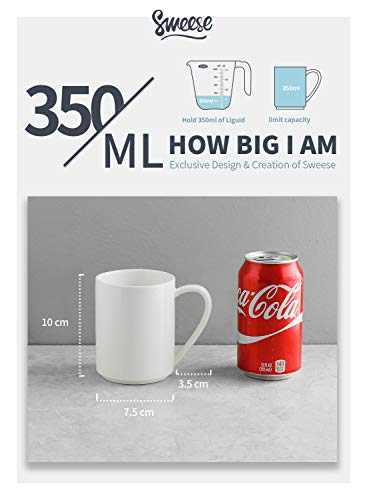 Sweese-603003-6er-Set-Kaffeebecher-aus-Porzellan-350-ml-Tasse-mit-groem-Henkel-fr-Heigetrnke-Blaue-Serie