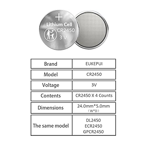 CR2450 /DL2450 3V Lithium Coin Cell Battery4 Count Pricepulse