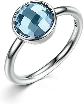 FF Fashion ring Sterling Silver Rings Blue Big Glass Finger Ring Fine Jewelry for Women Wedding Rings (8)