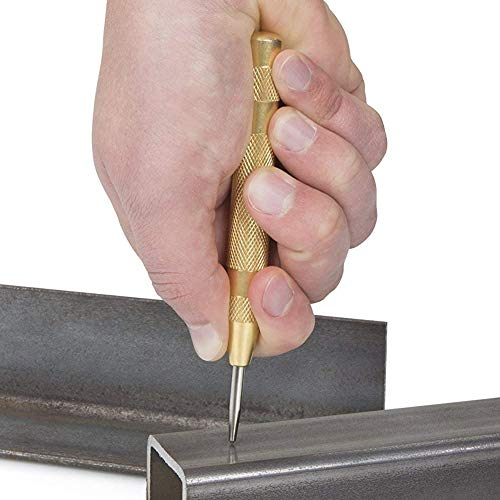 DierCosy Brass Automatic Center Punch Spring Loaded Punch Tool for Steel Wood Plastic to Determine Drilling Position, Broken Windows, lifesaving Tools Household Products
