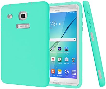 Galaxy Tab E 8.0 T377 Case,Darmor Shop [Heavy Duty] [hybrid] PC+Silicon Hybrid Protective Three Layer Armor Defender Full Body Protective Case For Tab E 8.0-Inch SM-T377 Aqua&amp;gray