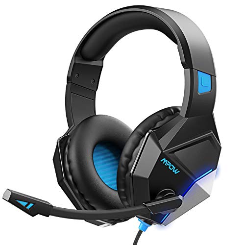 Mpow EG10 Gaming Headset for PS4, PC, Xbox One, Wired Gaming Headphones with 3D Surround Sound, Crystal Clear Mic, Memory Earmuffs, Soft Lightweight Material, Over-Ear Headset for Gaming