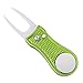 Mile High Life All Metal Foldable Golf Divot Tool with Pop-up Button & Magnetic Ball Marker (Lime Green Bone)