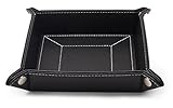 Black Leatherette Mens Valet Tray Catchall and Storage Organizer Gift Boxed