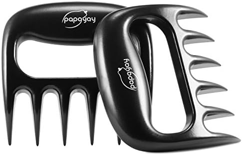 Meat Claws, PAPAYAY Meat Forks Solid BBQ Bear Claws Pulled Pork Shredder Claws Barbecue Bear Paws for Shredding Handling &amp; Carving Food - Dishwasher Safe (Set of 2, Black)