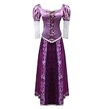 CLLMKL Tangled Halloween Cosplay Princess Rapunzel Dress Gown Outfit Suit (Large) Purple