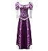 CLLMKL Tangled Halloween Cosplay Princess Rapunzel Dress Gown Outfit Suit (Large) Purple