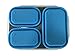 Fit Factor Collapsible Meal Prep Container, Bento Lunch Box, Food Container; 3 Compartments, Leak Proof, Microwave and Dishwasher Safe; BPA-Free (48 ounces, Blue)