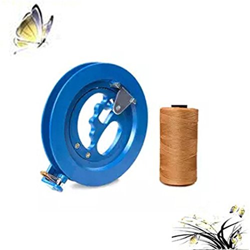 Gbell Polyester Kite Line & 16CM Plastic Wheel Handle Tool String Winder Reel Grip for Boys,Girls (Blue)