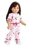 DreamWorld Collections - Perfect Sleepover - Pink Cozy Pajama with White Bunny Slippers - Clothes Fits 18 Inch American Girl Doll (Perfect Bedding set sold separately) (Doll Not Included)
