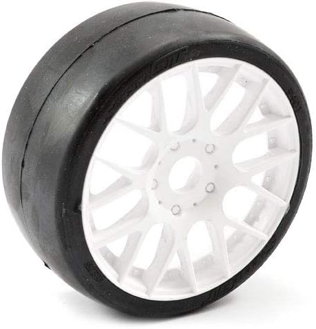 Sweep 1/8Th GT Slick Glued 45Deg Tyres W/Belt / Evo16 White Wheels / Basic (Pr) S40145W16P