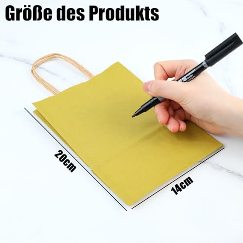 Koogel 32 Stück Geschenktüten mit Henkel, Papiertüten Bunte Kraftpapier Partytüten für Geburtstag Feiern Partys Geschenke