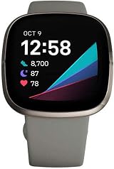 Fitbit Sense Advanced Smartwatch Sage Grey/Silver Heart Health Stress Skin Temp view 3