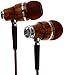 XINKSD NRG Premium Genuine Wood in-Ear Noise-isolating Headphones with Microphone (Brown)