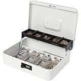 Jssmst Locking Large Metal Cash Box with Money