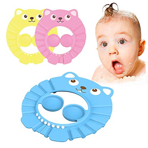 AOLVO Adjustable Baby Shower Hat,Bath Cap to Keep Safety & Suitable at Bath Shower Time for Little Angel/Princess,Shower Visor Protection Soft Cap with Ear Covers for Toddlers Kids - Thumbnail 7