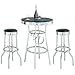 Coaster Home Furnishings Retro 3-Piece Chrome Bar Stools and Table Set
