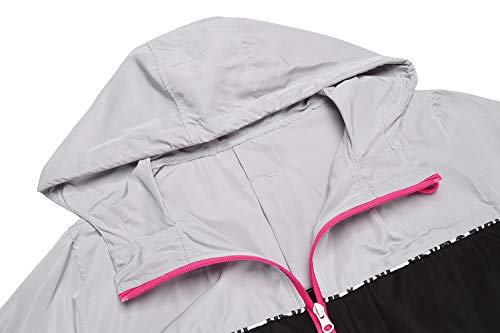 image for ZEGOLO Women's Raincoats Waterproof Packable Colorblock Windbreaker Li