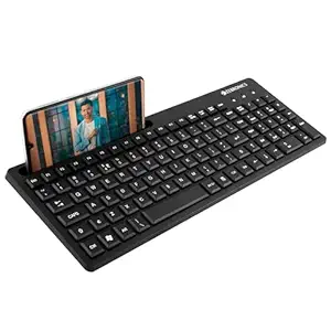 ZEBRONICS K36 Wired USB Keyboard with 106 Keys, Slim Design, Smartphone Holder, Retractable Stand, 1.2m Cable Length with ?Rupee Key