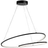 ET2 Lighting E21327-BK Cycle-98W 1 LED Pendant-31.5 Inches Wide by 2 inches high, Finish Color: Black