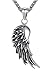 Stainless Steel Angel Wing Pendant Necklace, Unisex, 24