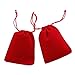 Shukii 50pcs Velvet Cloth Jewelry Pouches Drawstring Bags Candy jewlery bag Pouch Christmas Wedding velvet bags (red, 2