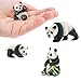 Liberty Imports Cute Giant Panda Family Toy Figures with Cubs - Safari Zoo Animals Plastic Figurines - Educational Detailed Gift Set for Kids Children (4 Pieces)