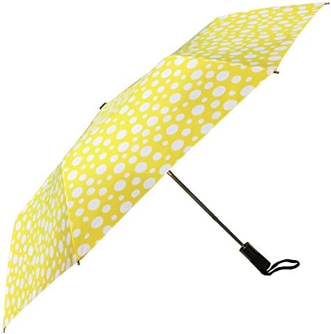 iRain Automatic Folding Umbrella (Yellow with White Dots)