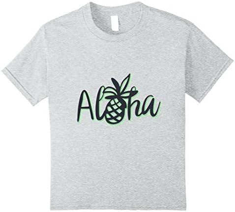 Kids Hawaiian Shirt Aloha Hawaii Tropical Beach Luau Party Shirt 8 Heather Grey