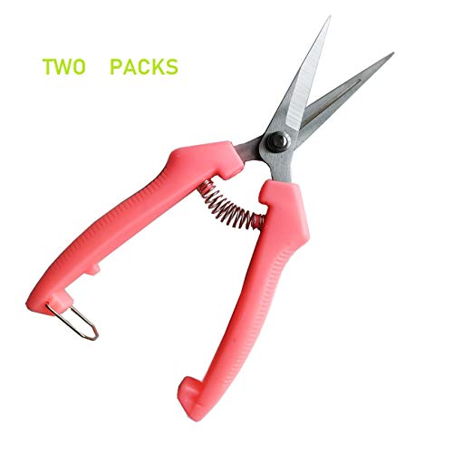 2CR13 Stainless Steel Garden Shears Farmer Florist Garden Plant Pruning secateurs Used for Garden Picking of Fruits and Vegetables, Florist Pruning Plants, Pink Two Packages