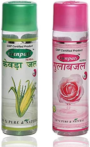 Ganpati Herbal Kewra Water 100 Ml & Rose Water 100 Ml Combo Pack
