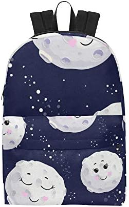 Lovely Full Moon Planet Night Sky Classic Cute Waterproof Daypack Bags School College Causal Backpacks Rucksacks Bookbag for Kids Women and Men Travel with Zipper and Inner Pocket