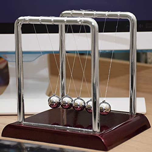 Juvale Newtons Cradle Pendulum, Perpetual Motion Desk Toy, Swinging