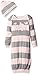 Burt's Bees Baby Girls' Stripe Organic Gown + Cap Set, Blossom, 0-6 Months