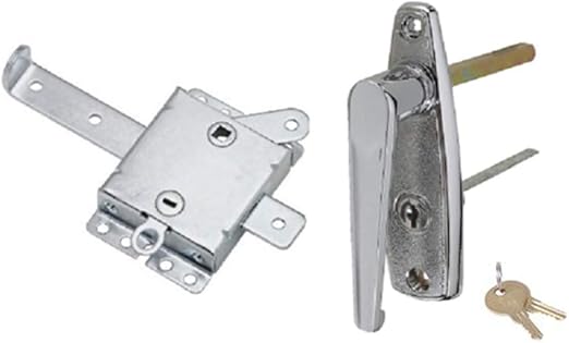 Richman789 L - Juego de manijas para puerta de garaje con cerradura y